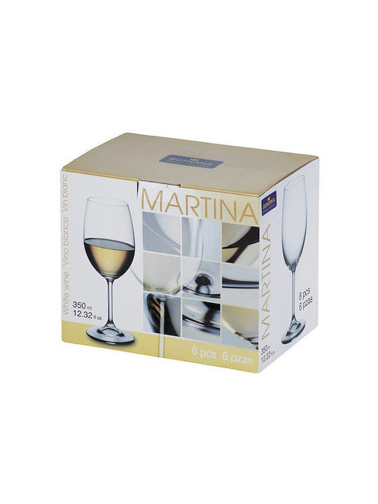 Bohemia Set de Pahare Vin alb / Cocteiluri din Sticlă în Culoare Alb 350ml 6buc