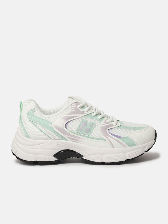 InShoes Basic Γυναικεία Sneakers Λευκό / Πράσινο