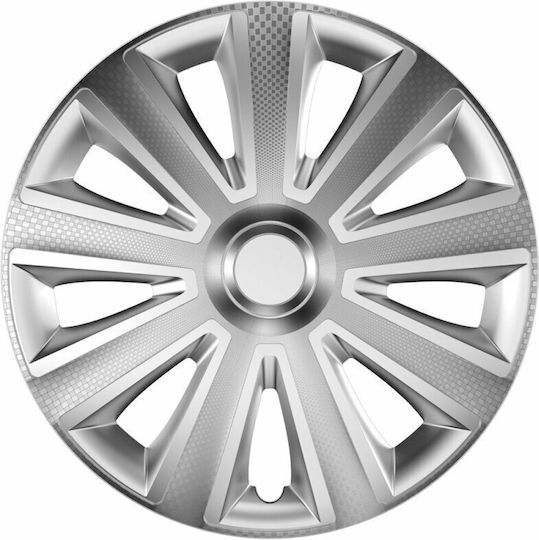 Wheel Covers Set Cridem Aviator Carbon 4pcs - Silver - 15''