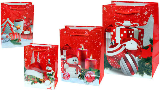 Paper Christmas Bag for Gift Red 31x10x42cm. 12pcs