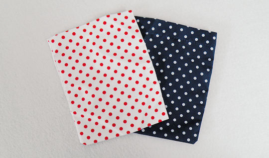 Gepunktetes Polyester Stoff Beutel für Geschenke Blau 18x14cm. 20Stück