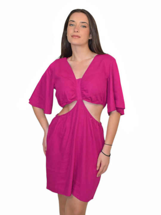 Morena Spain Summer Mini Dress Fuchsia