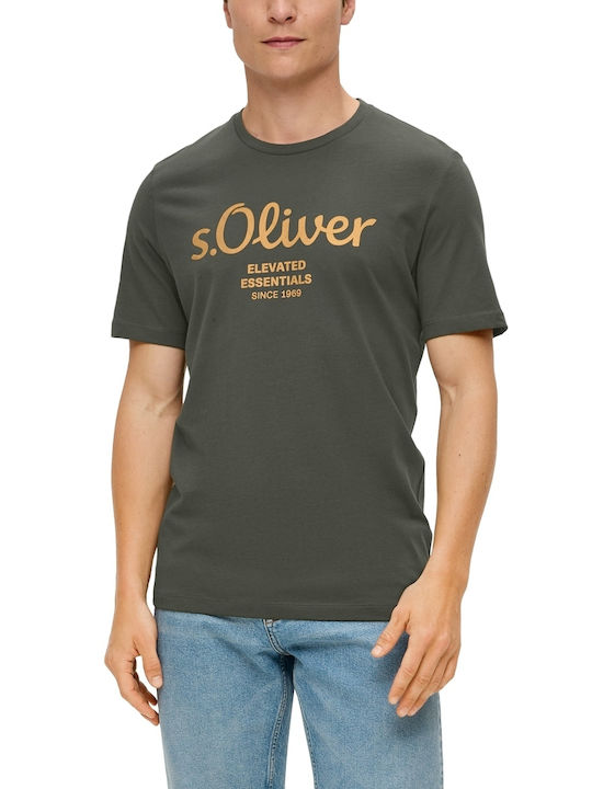 S.Oliver Men's Short Sleeve T-shirt Khaki