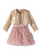 Evita Children's Dress Set with Coat Pink