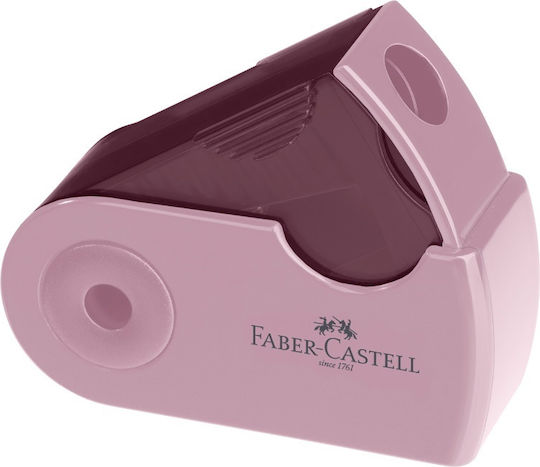 Faber-Castell Sleeve Πλαστική Τριπλή Ξύστρα Ροζ με Γόμα