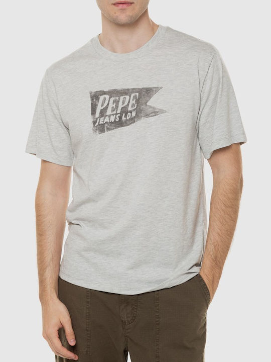 Pepe Jeans Tricou pentru bărbați cu mâneci scurte Gri