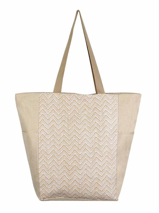 Aquablue Stoff Strandtasche Ecru