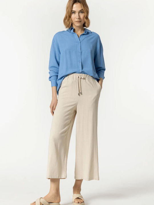 Tiffosi Women's Linen Trousers Beige