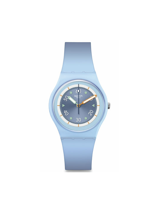 Swatch Watch with Blue Rubber Strap