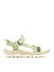 Women's Flat Sandals in Green Color