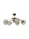 Heronia Ceiling Mount Light 60cm Bronze with Socket E27 with Crystals