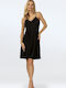 Dkaren Summer Women's Nightdress Black