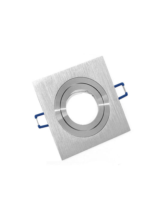Obiettivo Square Metallic Frame for Spot GU10 Silver 1pcs