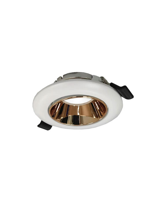 Obiettivo Paralelogram Metalic Cadru pentru Spoturi GU10 Alb 9x9cm. 1buc