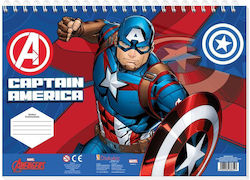 Diakakis Блок За Рисуване Captain America A4 (21 x 29,7 см) Тъмносин Калъф