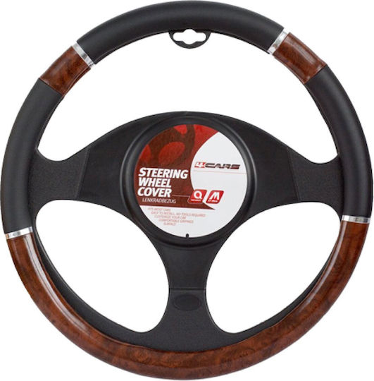 4cars Mahagoni-Nachbildung Lenkradabdeckung - M - Ø 37/39 cm