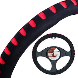 4cars Sponge Steering Wheel Cover - Ø 37-39 Cm - Black/red