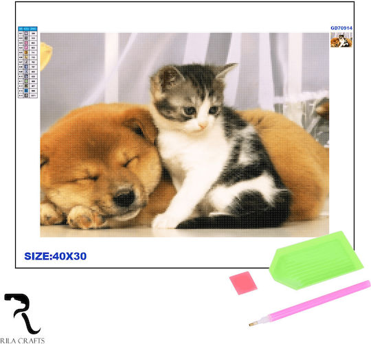 Diamond Mosaic Tapestry Rila Crafts 30x40cm Four-Legged Friends