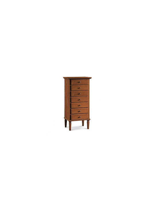 Wooden Chest of Drawers Walnut 49x38x107cm