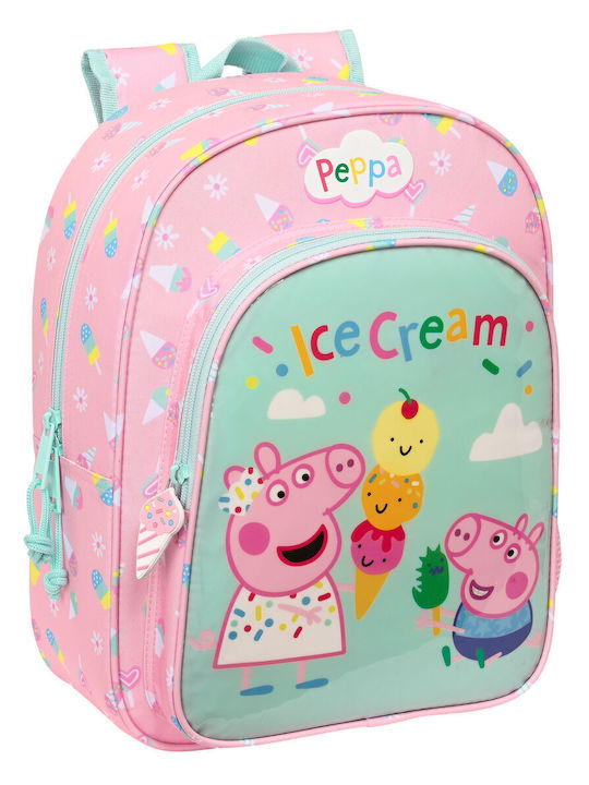 Geantă școlară Peppa Pig Ice Cream Pink Mint 26 X 34 X 11 Cm