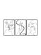 Wallity Decorative Silhouette Black Made of Metal 109x50cm 3 Pieces