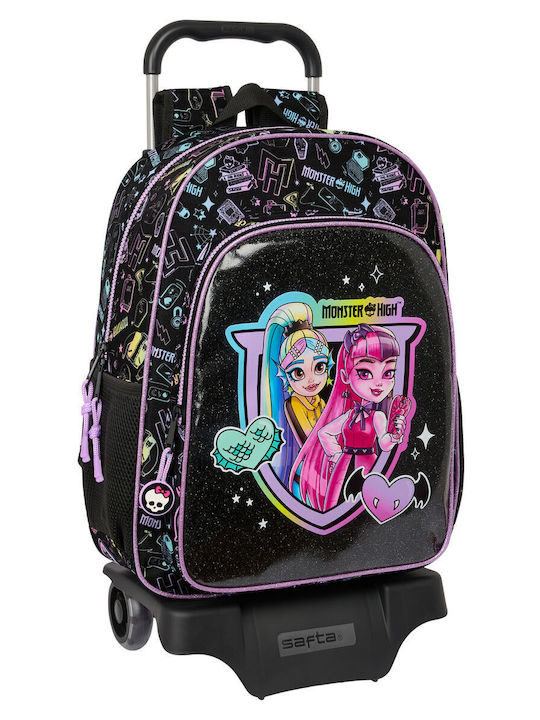 School Bag With Wheels Monster High Black 33 X 42 X 14 Cm