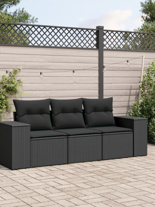 Outdoor Sofa Rattan with Cushions 55x55x69cm