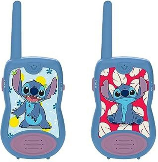 Lexibook Tw12d Disney Stitch-walkie Talkies, 200m, Set For Kids, 2 Communication Channels, Belt Clip, Blue/purple
