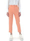 Pants Women's High-waisted Fabric Capri Trousers Tapered Line Orange