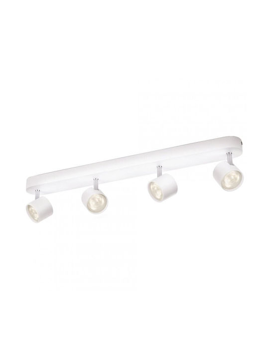 Philips LED Warm White Spot with 4 Lights in White Color