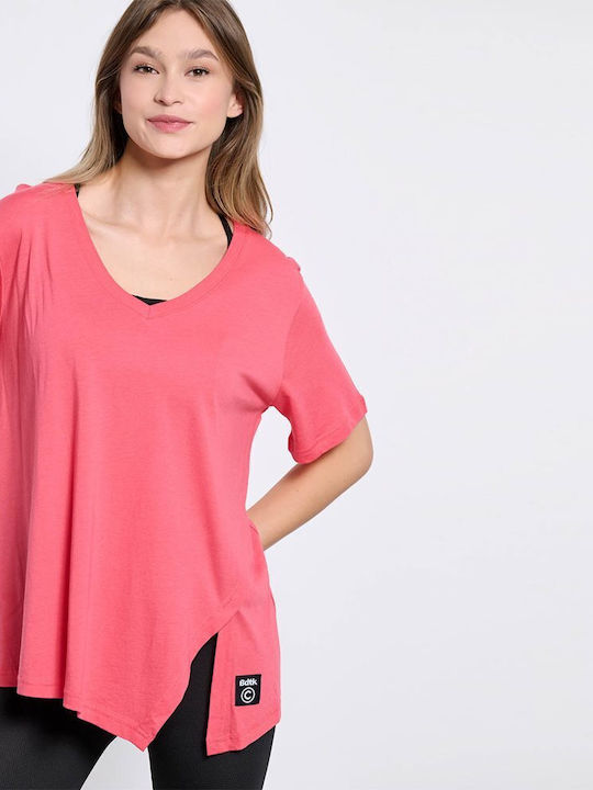 BodyTalk Γυναικείο T-shirt με V Λαιμόκοψη Ροζ