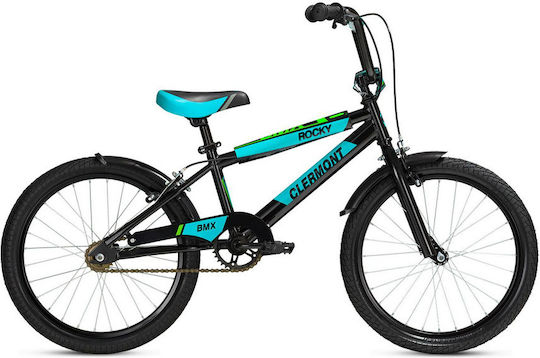 Clermont Rocky 20" Παιδικό Ποδήλατo BMX Μαύρο/Τυρκουάζ
