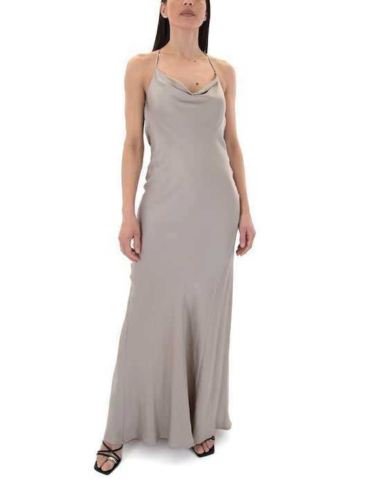 Zoya Dress Maxi Evening Dress Slip Dress Beige