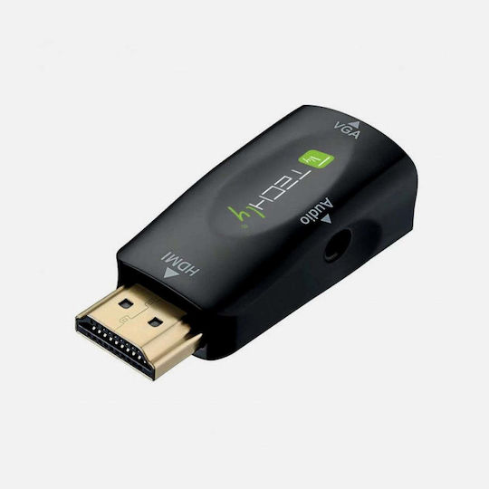 Techly HDMI Male to 3.5mm / VGA 2x Female Gold 1 Piece 350048