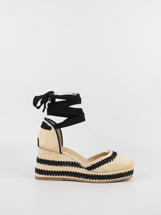 Castaner Platforme dama în stil espadrile Negre