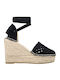 Damenplattformen im Espadrilles-Stil Schwarz