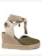 Women's Suede Platform Espadrilles Green