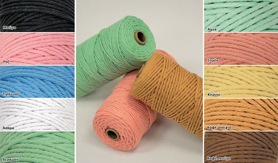 Κορδονι Βαμβακερο Στριφτο Μακραμε 3mm X 100m 0501328 (βεραμαν)
