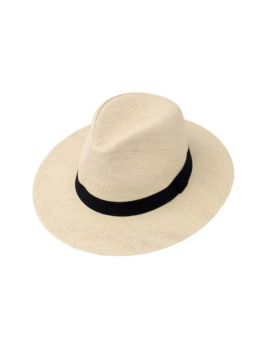 Aquablue Straw Men's Fedora Beige