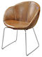Armchair Visitor with Arms in Brown Color 63x63x80cm 1pcs