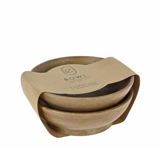 Zaros Mango Bol Decorativ Din Lemn Maro 16x16cm 2 Bucăți