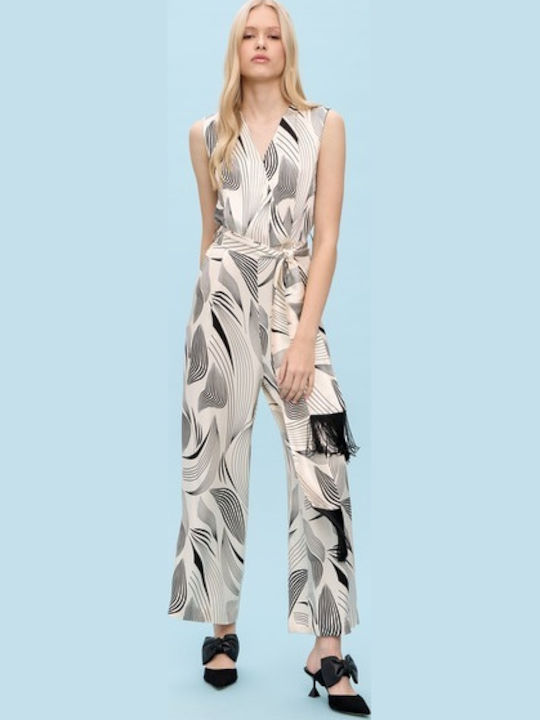 Damen Ärmellos Einteiler Anzug Beige