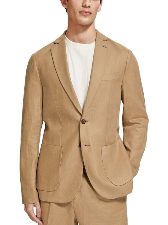 Scotch & Soda Καλοκαιρινό Ανδρικό Σακάκι με Στενή Εφαρμογή Seastone