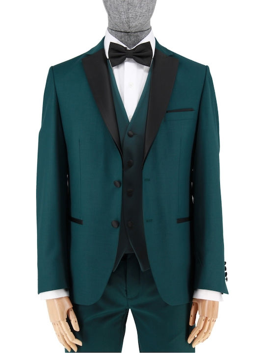 Makis Tselios Fashion Men's Suit with Vest Petr...