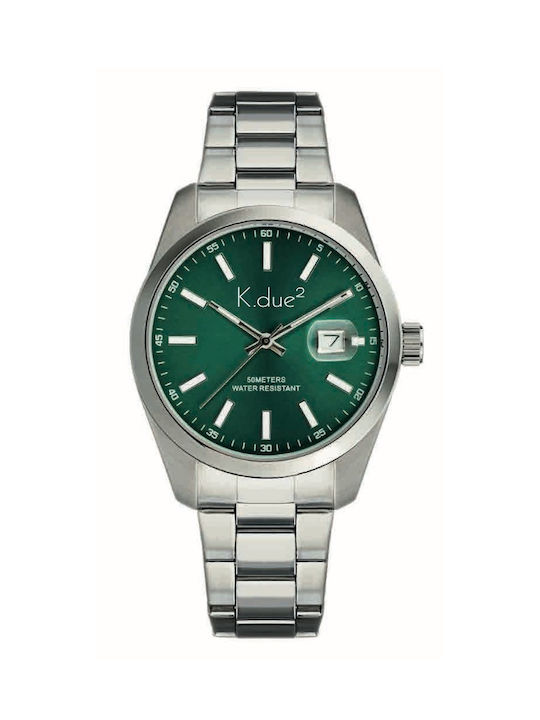K.due² Roma Watch with Green Metal Bracelet