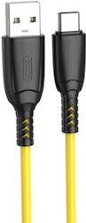 XO USB 2.0 Cable USB-C male - USB-A Κίτρινο 1m (NB245)