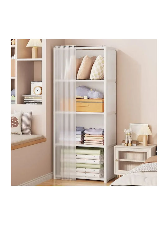 Single Door Wardrobe Sliding White 40x28x125cm