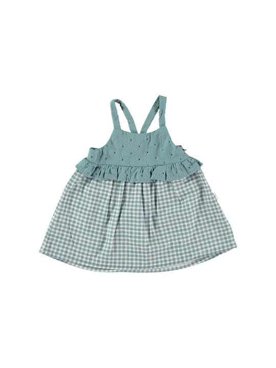 Petit Indi Kids Dress Checked Green