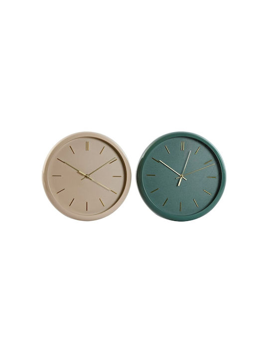 Ρολόι Τοίχου Home Esprit Πράσινο Ροζ Pvc Σύγχρονη 30 X 4 X 30 Cm (x2)