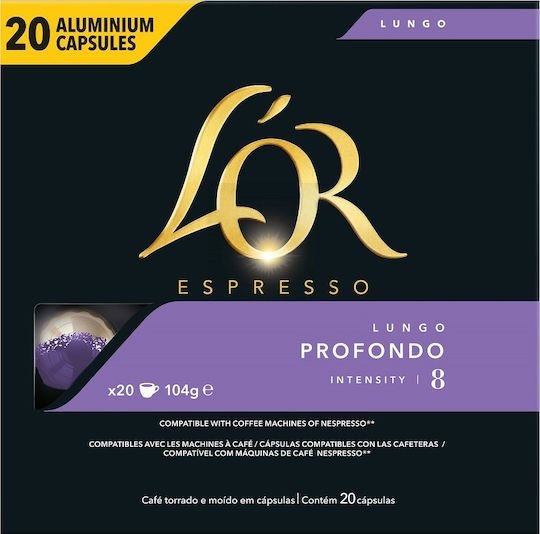 L'Or Капсули Еспресо Lungo Profondo Съвместими с машина Nespresso 20капси